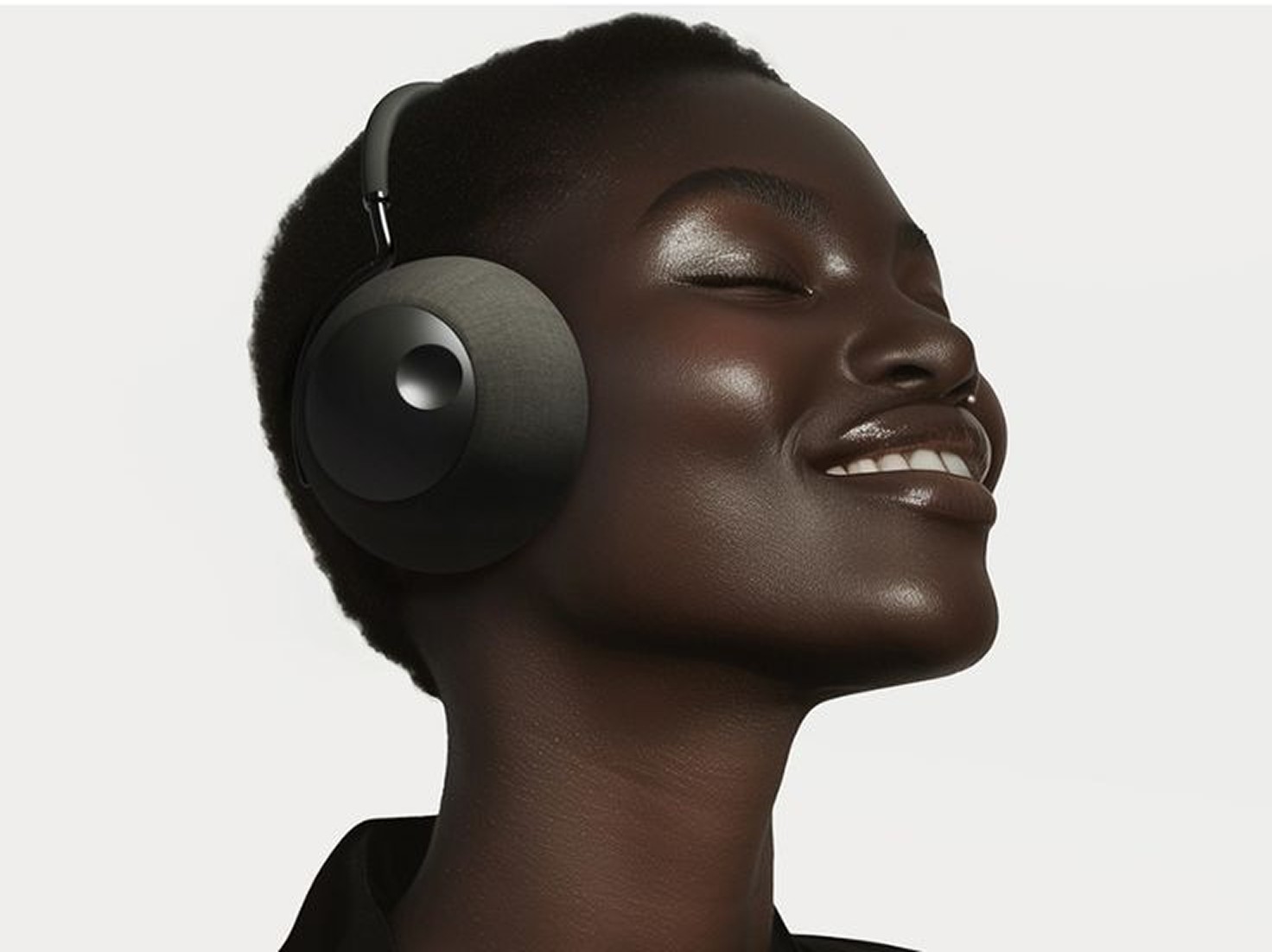 Woman wearing Reson headphones